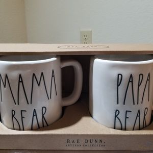 Rae dunn mugs mama bear papa bear